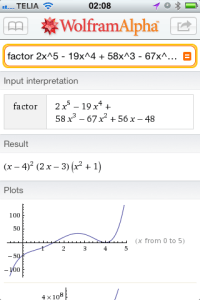 Wolfram Alpha iPhone App Wolfram Alpha iPhone App